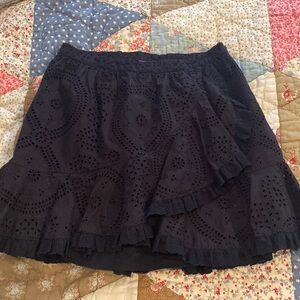 LoveShackFancy Black Eyelet Skirt